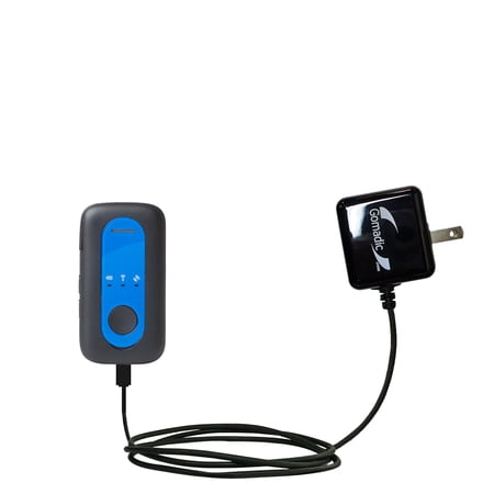 Gomadic Intelligent Compact AC Home Wall Charger suitable for the Amber Alert GPS Device - High output power with a convenient, foldable plug design -