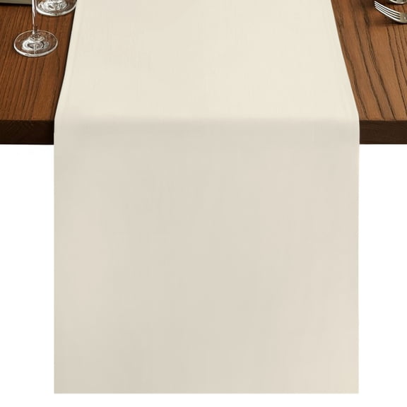 Cream Table Runner 72 Inches Long, Cotton Linen Table Runner Dresser Scarf, Modern Pure Beige Fabric Tablerunners for Dining Coffee Tables Wedding Holiday Party 13"x72"