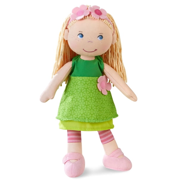 Muñeca suave HABA Mali de 12 pulgadas - Lavable a máquina con cabello rubio y ojos azules durante 18 meses +