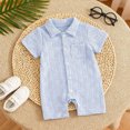 thumbnail image 2 of KPOPLK 3 6 9 12 18 24 Months Unisex Romper Jumpsuit Summer Casual Bodysuit One-Piece Short Sleeve Cartoon Clothes Size 6-12 Months,Light Blue, 2 of 4
