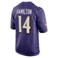 thumbnail image 4 of Baltimore Ravens Kyle Hamilton #14 Purple Official NFL Player Game T-Shirt, 4 of 4