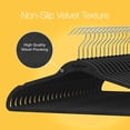 thumbnail image 6 of Brookstone Non-Slip Clothing Velvet Hangers with Swivel Hook, 50 Pack, Black, 6 of 6