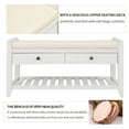thumbnail image 5 of Bellemave Entryway Storage Bench with Cushioned Seat, Multipurpose Wooden Shoe Rack with 2 Drawers and Shelf Cabinet, for Hallway, Living Room(White), 5 of 11