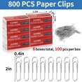 thumbnail image 2 of Sujetapapeles PEASUG Jumbo 800 unidades de 50 mm metal inoxidable, 2 of 7