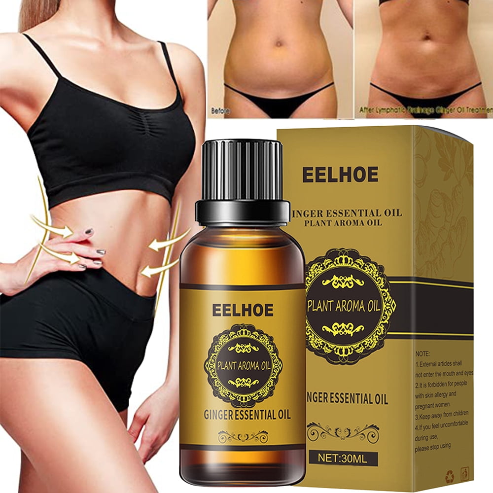 Huile essentielle de gingembre, huile de gingembre pour le drainage du ventre, huile de gingembre pour le drainage lymphatique, massage à l'huile d'arôme végétal pour favoriser la circulation sanguine, soin de la peau, combustion des graisses, perte de poids, 1PCS, 30ML