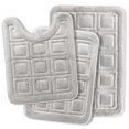 thumbnail image 1 of Clara Clark Bathroom Rugs, Velvet Memory Foam Bath Mat, Ultra Soft Non Slip and Absorbent - Waffled - Set Small, Large & Contour - Silver, 1 of 6