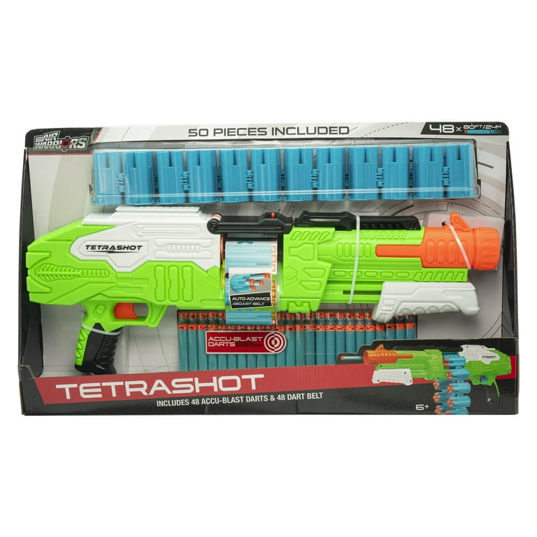 nerfセット Tetrashot Green & White Dart Blaster W/ 98 Accu-Blast Darts