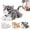 Kitty-Gray, variant on MorisMos 16.5in Cat Stuffed Animal Set, Large Gray Tabby Mommy Cat Plush with 3 Kittens