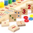 thumbnail image 4 of Tableau d'association de chiffres en bois pour l'enseignement Montessori Jouet d'aide à l'enseignement pour la reconnaissance des chiffres par les bébés, 4 of 4