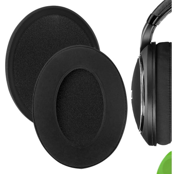 Geekria Comfort Laminated Fabric Replacement Ear Pads for Sennheiser HD598, HD598SE, HD598CS, HD598SR, HD595, HD599, HD599 SE Headphones, Repair Parts (Black)
