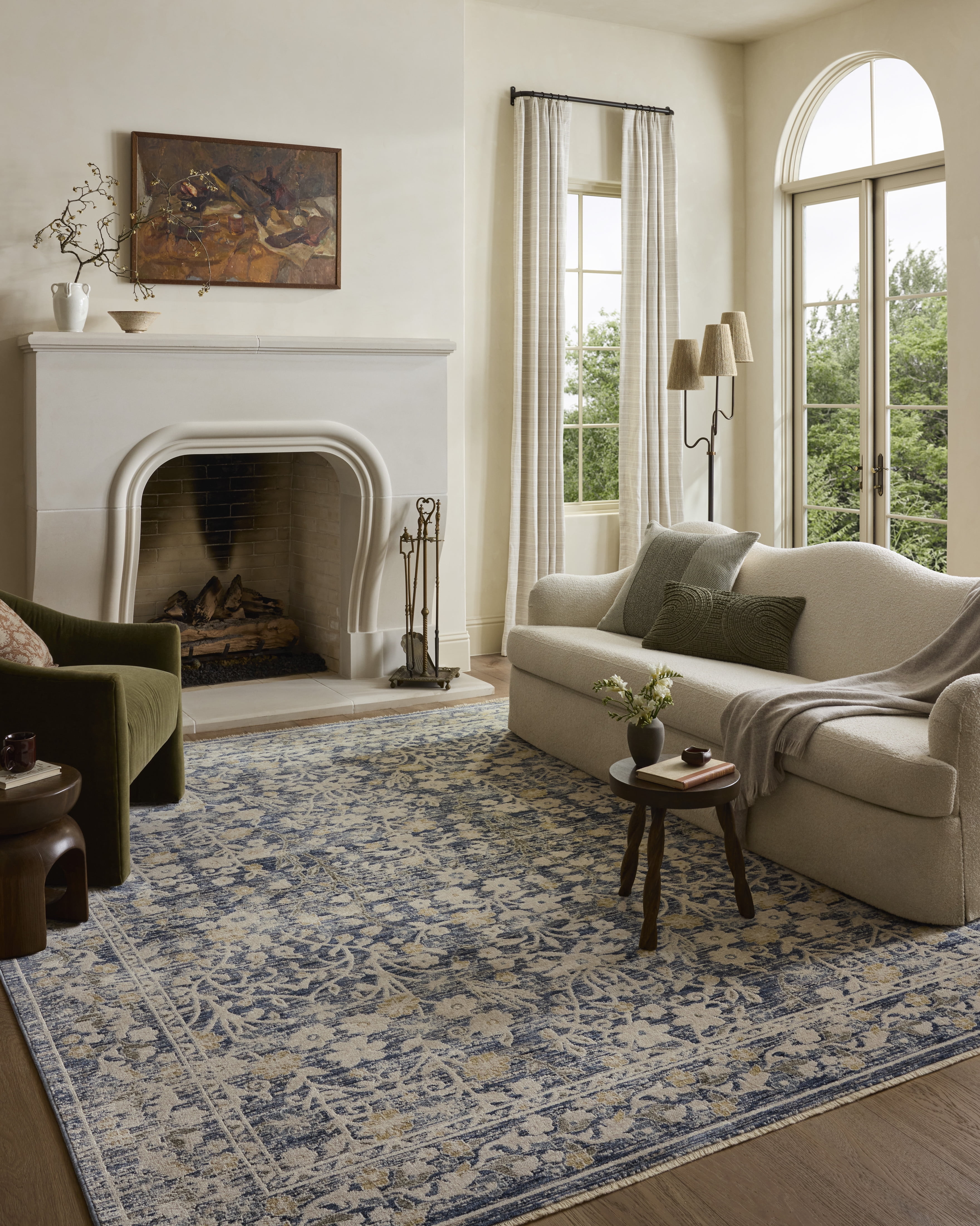 Loloi Clarisse Blue / Beige 5'-1" x 7'-6" Area Rug