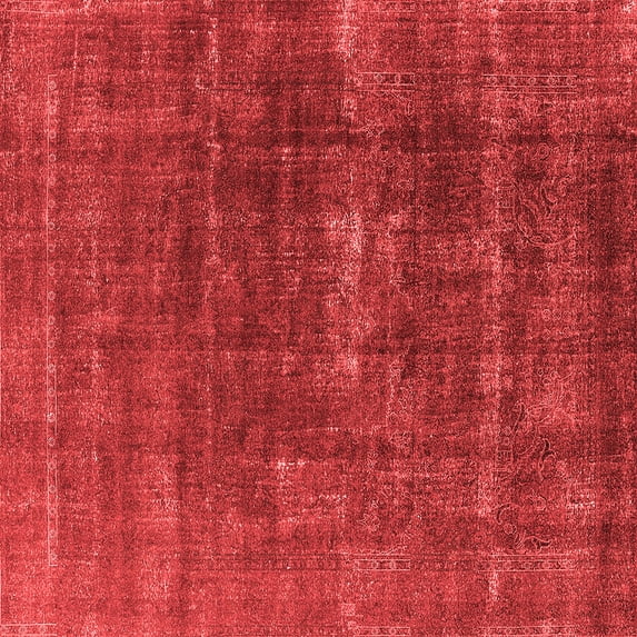 Ahgly Company Indoor Square Oriental Red Industrial Area Rugs, 6' Square