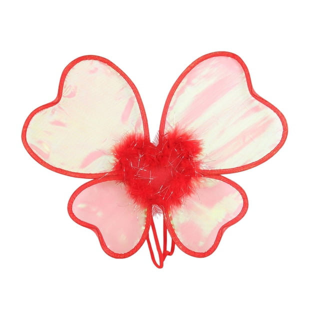Alas de mariposa para niñas, accesorios de disfraz para carnaval, día de San Valentín Organza con ribete