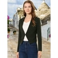 thumbnail image 2 of Día de San Patricio Chaqueta Corta Casual De Negocios De Oficina De Trabajo Sin Cuello Para Mujer Gris oscuro M, 2 of 6