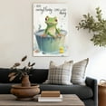 thumbnail image 3 of XUFX Frog Bathroom Decor Wall Art Frog Poster Funny Frog Pictures for Bathroom Funny Bathroom Signs Canvas Print Painting Funny Animal Wall Décor Artwork Ready to Hang Framed 8x10inch, 3 of 5