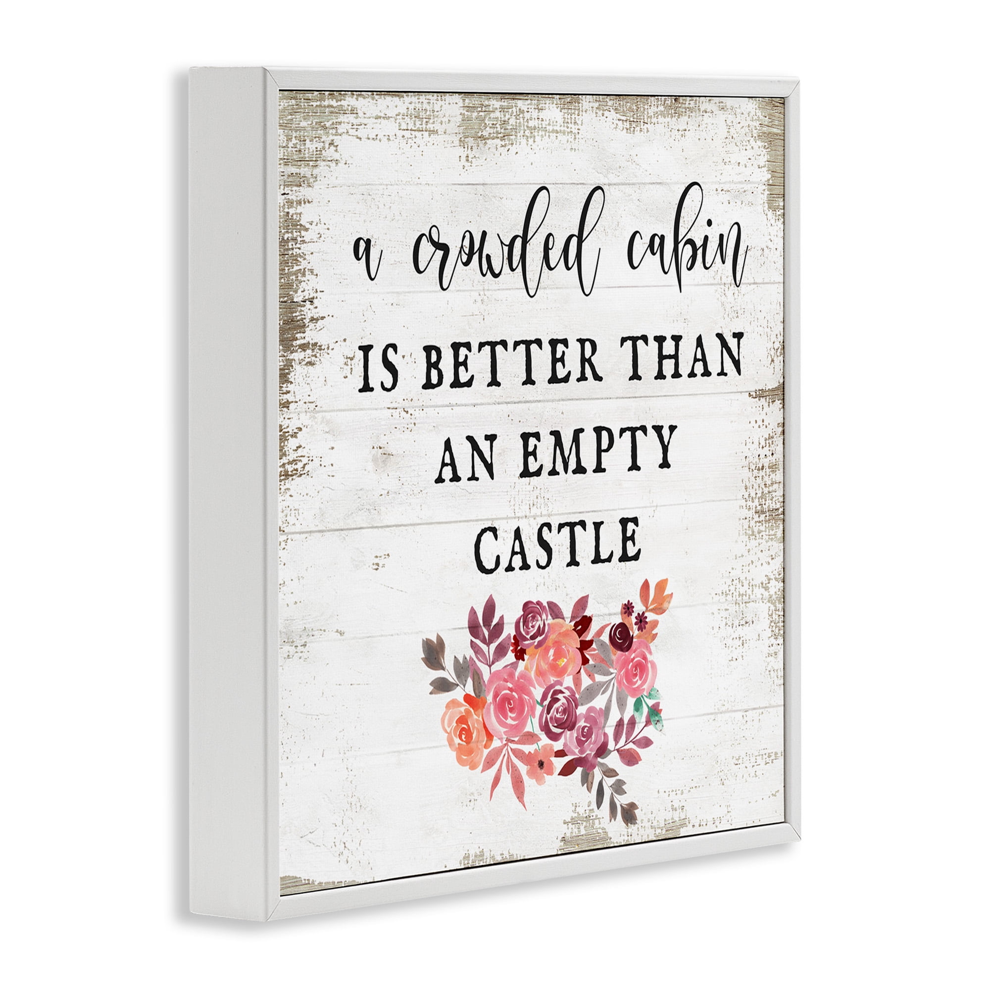 Stupell Industries Charming Cabin Rustic Phrase Typography Painting White Framed Art Print Wall Art, 12 x 12