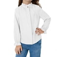thumbnail image 6 of Dlentnea Girls Tops Elegant Ruffle Long Sleeve Blouses Kids Button down Uniform Schools Dress Shirt Tops, 6 of 6