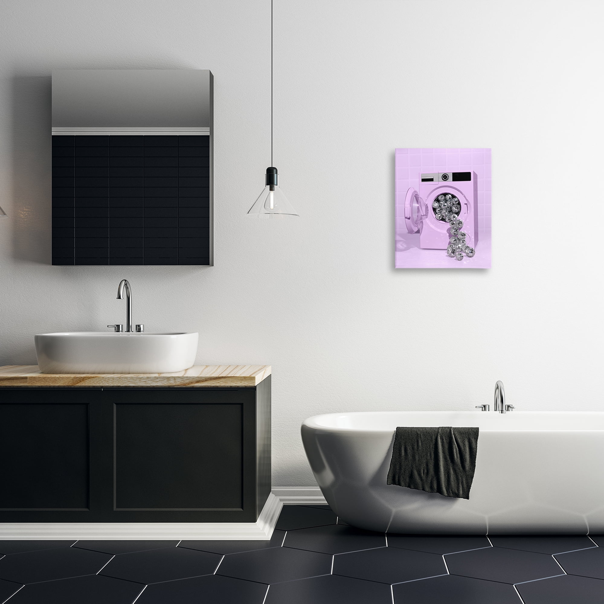 Stupell Industries Disco Laundry Machine over Purple Canvas Wall Art, design by LISH Creative