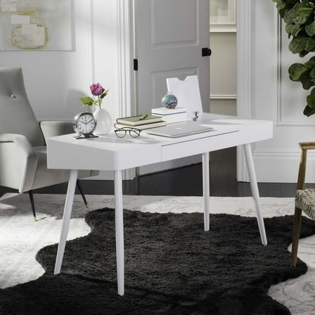 SAFAVIEH Fadri Mid-Century Scandinavian One Drawer Desk, White