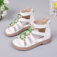 thumbnail image 4 of LNMQLPDBS Girl Sandals Girls Shoes Size 11 Adorable Girls High Top Breathable Sandals with Floral Embellishments and Convenient Back Zipper Perfect for Girls Princesses Shoes for Flower Girl, 4 of 10