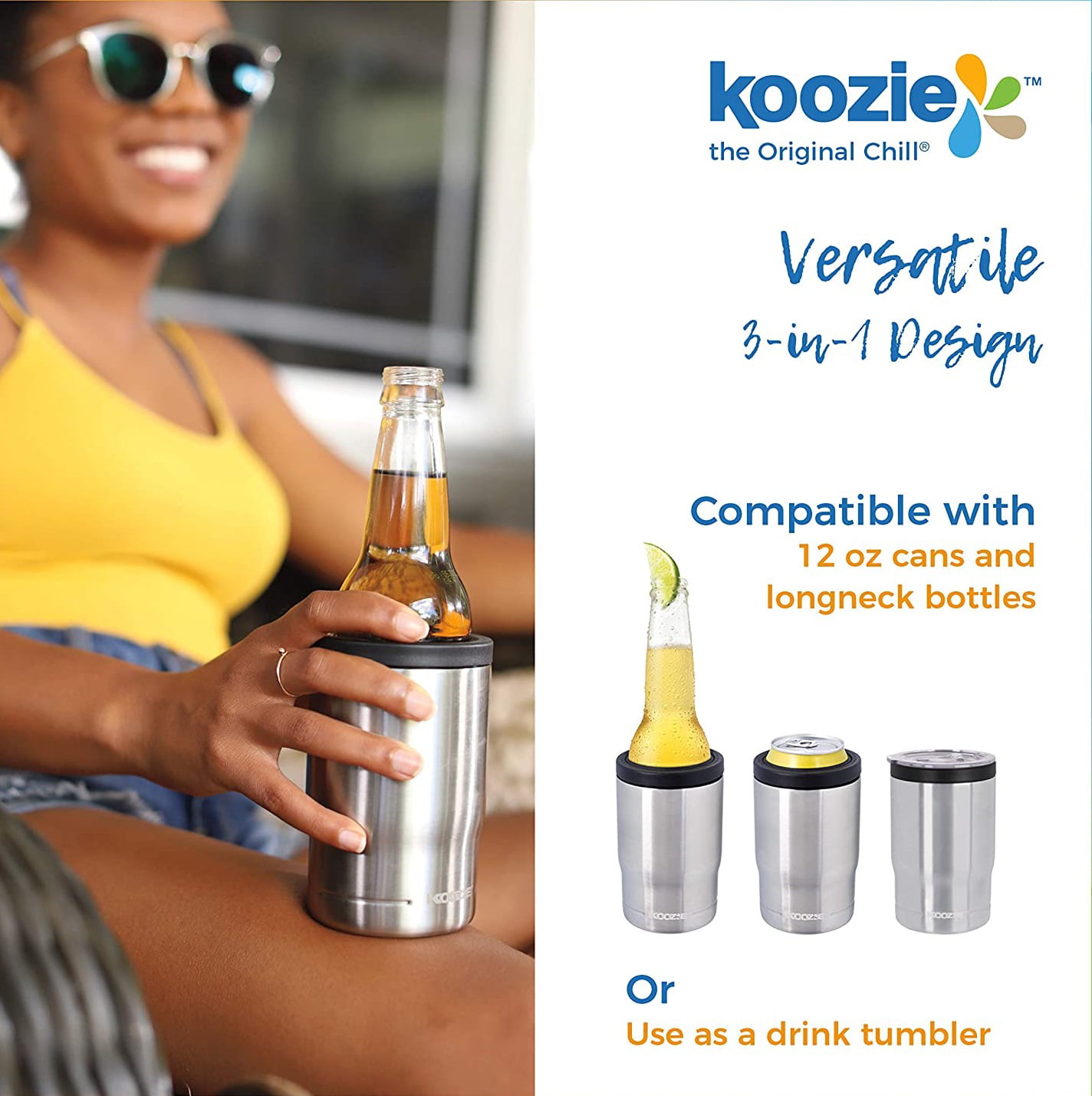 Stainless Steel Insulated Beverage Holder Koozie Huggie