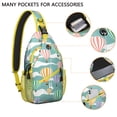 thumbnail image 3 of Boho Ocean Scenery Sling Backpack for Hiking and Travel, Abstract Geometric Print Crossbody Bag with Rainbow Watercolor Gradient and Starry Night Pattern, 3 of 6