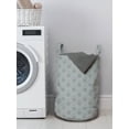 thumbnail image 3 of Geometric Laundry Bag, Traditional Oriental Pattern with Classical Curves Illustration, Hamper Basket with Handles Drawstring Closure for Laundromats, 13" x 19", Grey Beige, by Ambesonne, 3 of 4