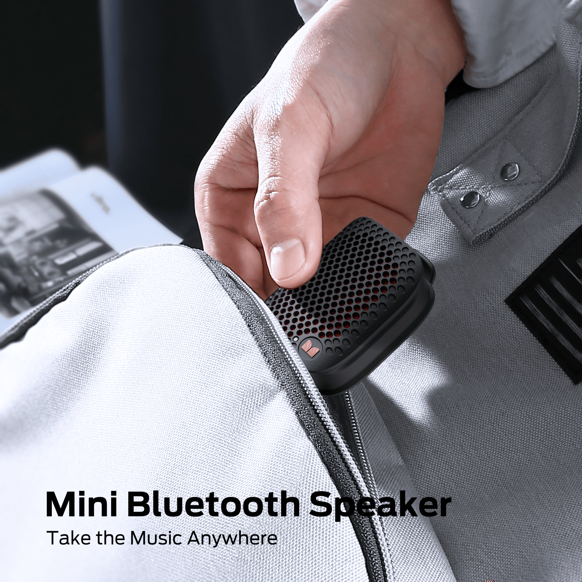 Monster Wearable Clip-On Portable Bluetooth Speaker, Rechargeable Wireless Speaker, Black