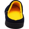 thumbnail image 6 of Norty Mens Slippers - Memory Foam Mule and Clog Slippers - Faux Suede, Microfiber or Flannel 40822-XX-Large Navy/Yellow, 6 of 7