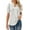 White, variant on ZHENWEI Womens V Neck Puff Short Sleeve Pleated T Shirts Fashion Summer Tops Casual Tunic Blouse