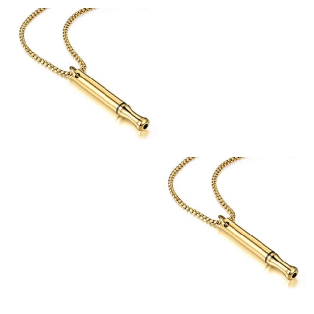 Decodeary Durable Construction en Acier Inoxydable Mindfulness Respiration Collier Durable Or 2Set