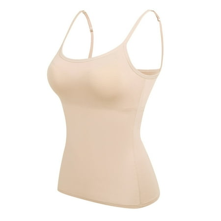 WTXUE Camisole Tops for Women Cingard Shoulder Slim Short Navel Hot Girl Small Vest Womens Solid Color Hanging Neck Backless Wrap Bra Top  Beige 3X-Large