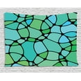 thumbnail image 1 of Seafoam Tapestry, Mosaic Geometric Pattern Vintage Inspirations Abstract Composition, Wall Hanging for Bedroom Living Room Dorm Decor, 60W X 40L Inches, Lime Green Seafoam Blue, by Ambesonne, 1 of 2