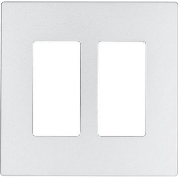 Cooper Wiring Devices 9522SG Aspire 2-Gang Screwless Decorator GFCI Rocker Switch Wall Plate, Mid-Size, Silver Granite Color