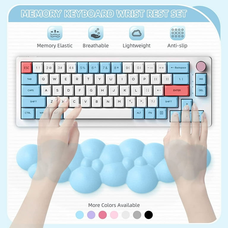 ATTACK SHARK Gaming Keyboard Cloud Wrist Rest Pad,Memory Foam Keyboard Palm  Rest, Ergonomic Hand Rest Support for Computer Keyboard Laptop Mac Cute