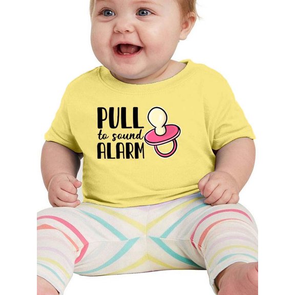 Pull To Sound Alarm Pacifier T-Shirt Infant -Smartprints Designs, 18 Months