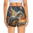 thumbnail image 2 of Lsque Starry Sky White Horse Printed Women's Running Shorts with Liner Pockets,Elastic Quick Dry Workout Athletic Gym Yoga Shorts,Womens High Waist Shorts-, 2 of 9