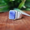 thumbnail image 2 of Lapis Lazuli Ring, 925 Sterling Silver Ring, Handmade Jewelry, Bold Rectangular Gemstone Ring, Unisex Jewelry, Statement Ring, Signet Ring**, 2 of 9