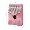 thumbnail image 4 of Kalimba de 17 tonos en rosa con diseño de gato de la suerte, incluye martillo de afinación y paño de limpieza, ideal para niños y adultos amantes de la música., 4 of 7
