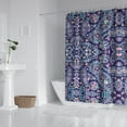 thumbnail image 3 of Extra Long Boho Shower Curtain 72x84 Inches - Vintage Floral & Tropical Leaves Pattern, Waterproof Bohemian Bathroom Decor with 12 Hooks, Tribal Rustic Style, 3 of 5