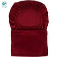 thumbnail image 6 of Deago 1 Pack Velvet Stretch Dining Room Chair Covers Soft Removable Dining Chair Slipcovers, Red, 6 of 8