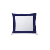 Luxurious Collections 400TC Cotton Sateen Border Frame Euro Sham 10" X 10" Navy Blue Border