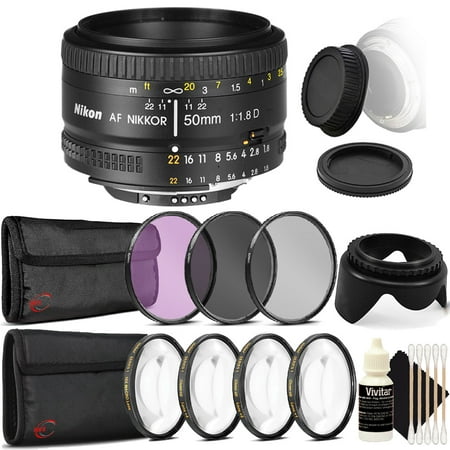 Nikon AF FX NIKKOR 50mm f/1.8D Prime Lens for Nikon D5300 D5500 D5600 D7100 D7200 D7500 with Ultimate Accessory