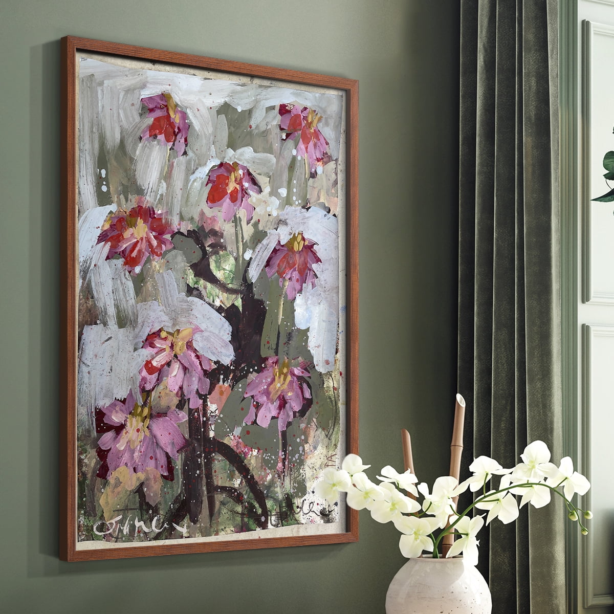Zinnia I Framed Print - Solid Wood in Single Picture Frame Solid Wood 2 Framed Print