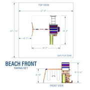 Backyard Discovery Beach Front Cedar Wood Swing Set, Slide, Play Deck, Monkey Bars