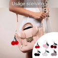 thumbnail image 2 of Cherry Keychain Bag Pendant Bag Accessory Plush Texture Key Holder Key Ornament Suitable for Gifting and Daily Use Wine Red, 2 of 4