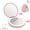 PINK, variant on Weymikeze Slim Compact Circular Makeup Mirror w/ Lighted, Portable Rechargeable, 5X Magnification, Pink