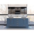 thumbnail image 7 of Castello USA 72" Yamyam Blue Vanity Set with White Marble Ceramic Top Black Sink, 7 of 7