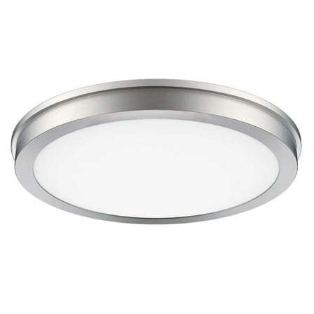 Energetic 14” Slim LED Flush Mount Light Fixture, Brushed Nickel