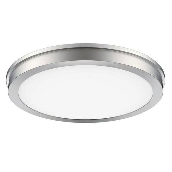 Energetic 14” Slim LED Flush Mount Light Fixture, Brushed Nickel